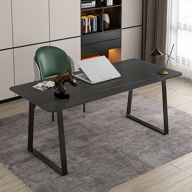 29.53" H Glam Office Desk Rectangular Secretary Desk with Metal Legs Clearhalo 'furn' 'furn_office_desk' 'Furniture' 'Office Desks' 'Office Furniture' 'office_desk' 6334686