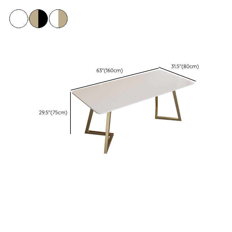 Escritorio de escritura glamorosa escritorio rectangular secretario con patas de metal