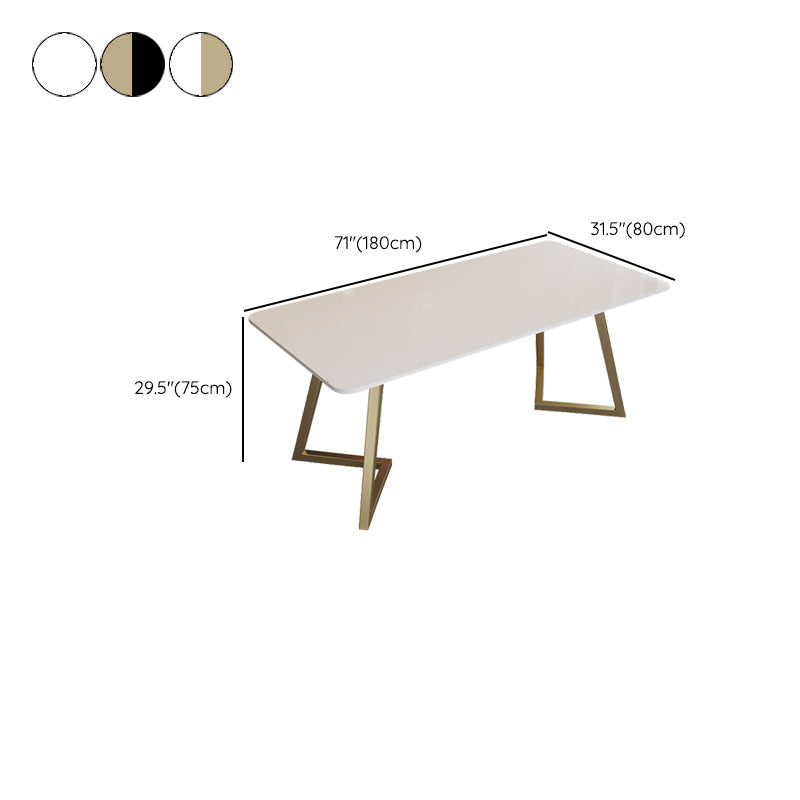 Escritorio de escritura glamorosa escritorio rectangular secretario con patas de metal