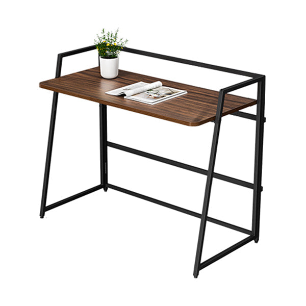 21" Wide Contemporary Writing Desk Folding Wooden Office Desk 41.1"L x 21.1"W x 33.7"H Walnut Clearhalo 'furn' 'furn_office_desk' 'Furniture' 'Office Desks' 'Office Furniture' 'office_desk' 6334860