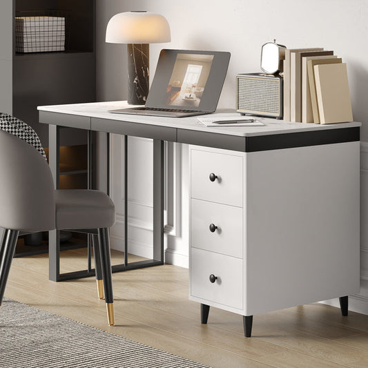 23 "brede industriële schrijfbureau witte rechthoekige kantoorbureau