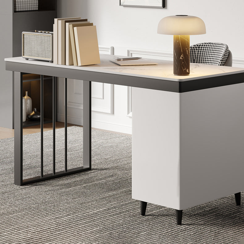 23 "Bureau d'écriture industriel de large bureau rectangulaire blanc