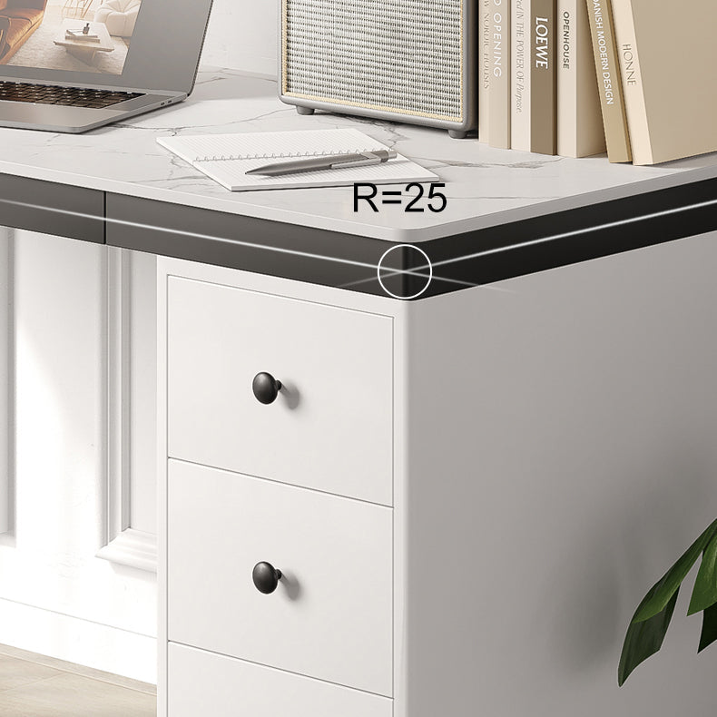 23 "Bureau d'écriture industriel de large bureau rectangulaire blanc