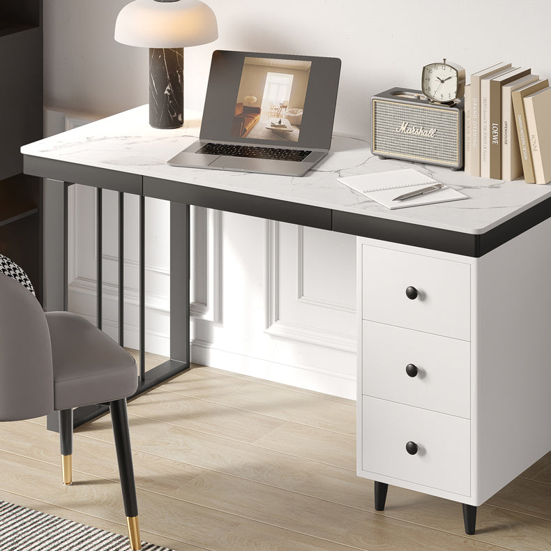 23 "Bureau d'écriture industriel de large bureau rectangulaire blanc