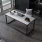 Contemporary White Office Desk with Metal Legs Marble Writing Desk Black Clearhalo 'furn' 'furn_office_desk' 'Furniture' 'Office Desks' 'Office Furniture' 'office_desk' 6334941