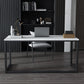 Contemporary White Office Desk with Metal Legs Marble Writing Desk Clearhalo 'furn' 'furn_office_desk' 'Furniture' 'Office Desks' 'Office Furniture' 'office_desk' 6334948
