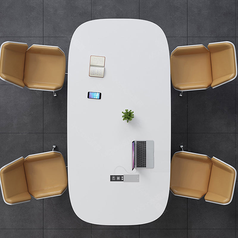 29 "H Hedendaags Executive Desk Oval Wit Wood Writing Desk