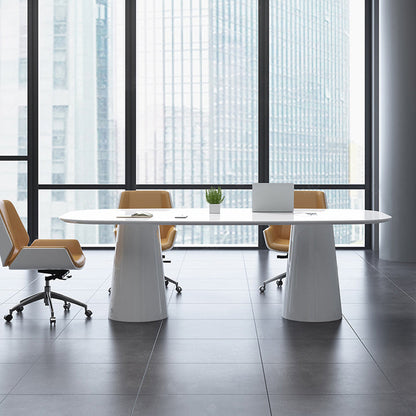 29 "H Hedendaags Executive Desk Oval Wit Wood Writing Desk