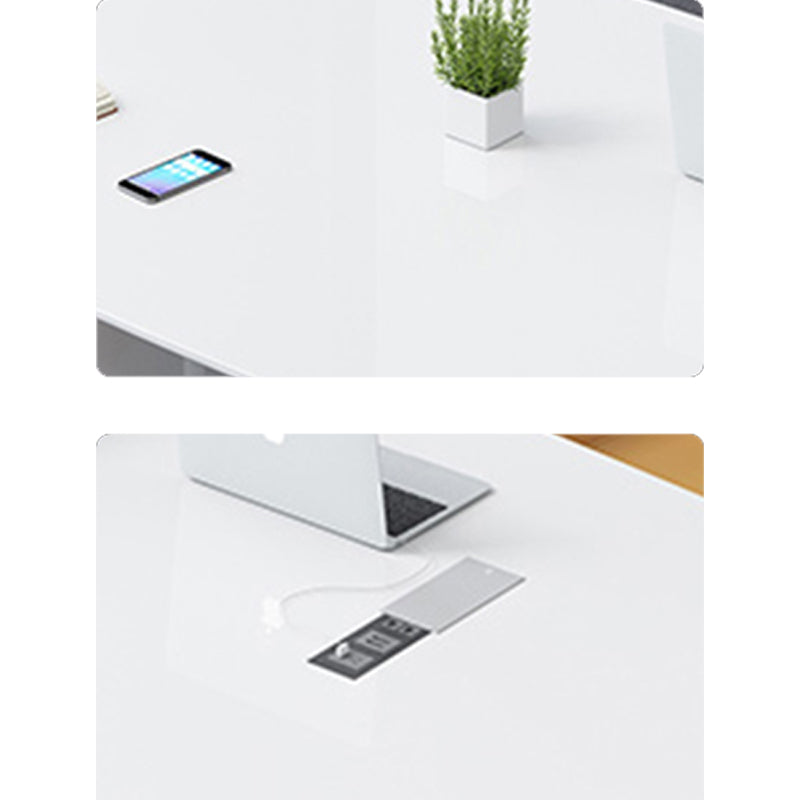 29 "H Hedendaags Executive Desk Oval Wit Wood Writing Desk