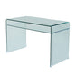 Contemporary Writing Desk Rectangular Glass Office Desk with Storage