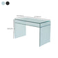 Contemporary Writing Desk Rectangular Glass Office Desk with Storage
