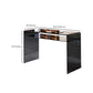 Contemporary Writing Desk Rectangular Glass Office Desk with Storage