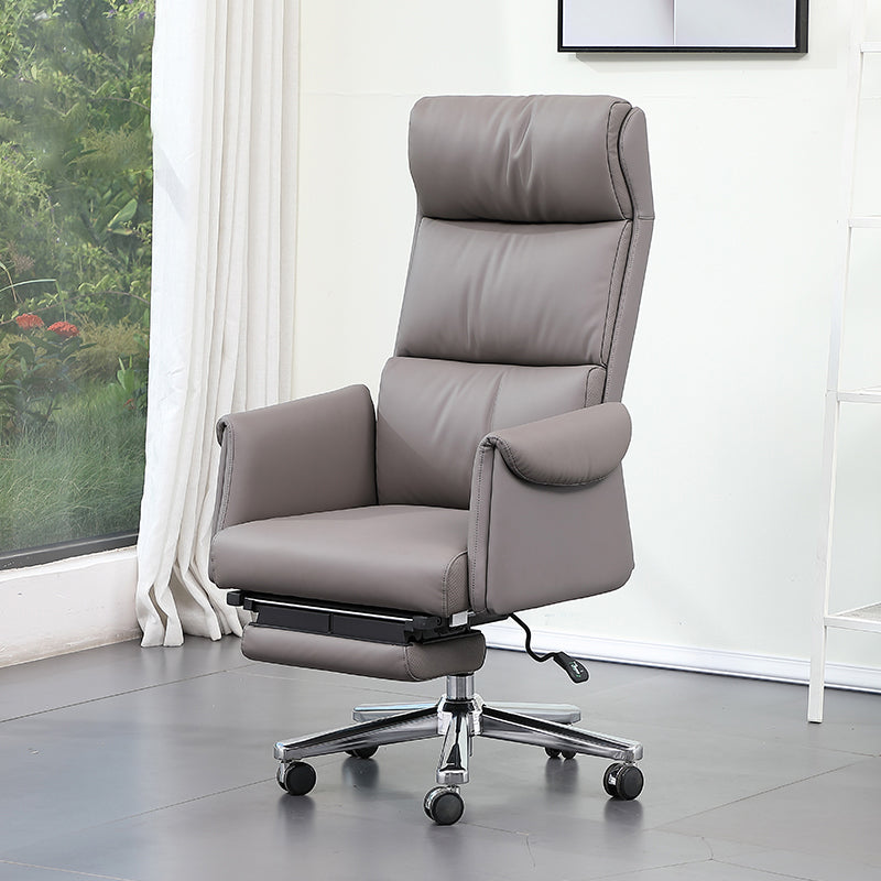Contemporary Adjustable Faux Leather Chair Executive High Back Swivel Chair 1 Piece Clearhalo 'furn' 'furn_office_chair' 'Furniture' 'Office Chairs' 'Office Furniture' 'office_chair' 6335004