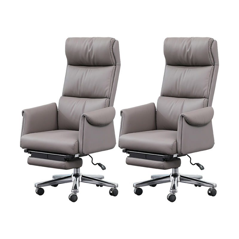 Contemporary Adjustable Faux Leather Chair Executive High Back Swivel Chair 2 Piece Set Clearhalo 'furn' 'furn_office_chair' 'Furniture' 'Office Chairs' 'Office Furniture' 'office_chair' 6335005