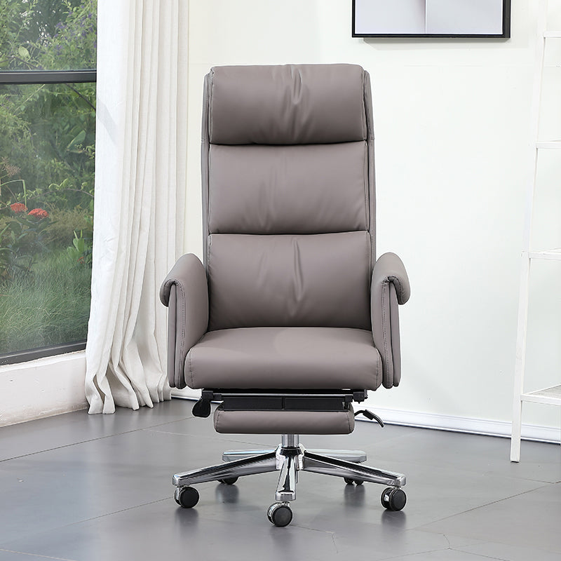 Contemporary Adjustable Faux Leather Chair Executive High Back Swivel Chair Clearhalo 'furn' 'furn_office_chair' 'Furniture' 'Office Chairs' 'Office Furniture' 'office_chair' 6335006