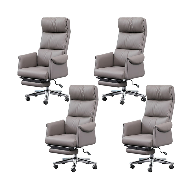 Contemporary Adjustable Faux Leather Chair Executive High Back Swivel Chair 4 Piece Set Clearhalo 'furn' 'furn_office_chair' 'Furniture' 'Office Chairs' 'Office Furniture' 'office_chair' 6335007