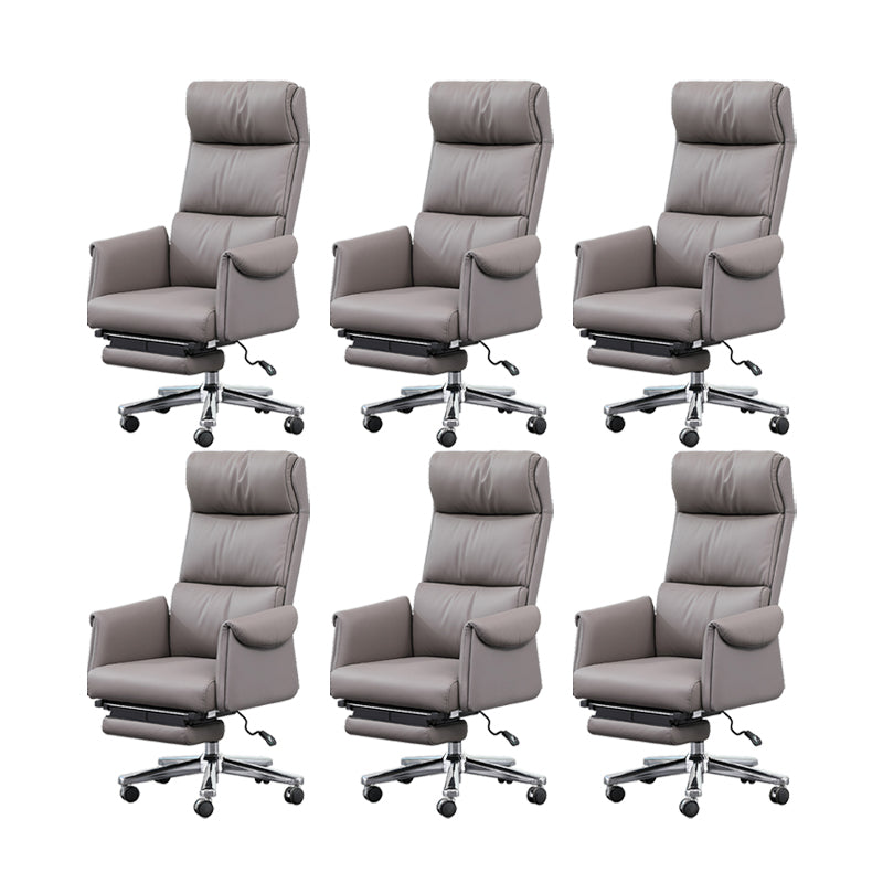Contemporary Adjustable Faux Leather Chair Executive High Back Swivel Chair 6 Piece Set Clearhalo 'furn' 'furn_office_chair' 'Furniture' 'Office Chairs' 'Office Furniture' 'office_chair' 6335010