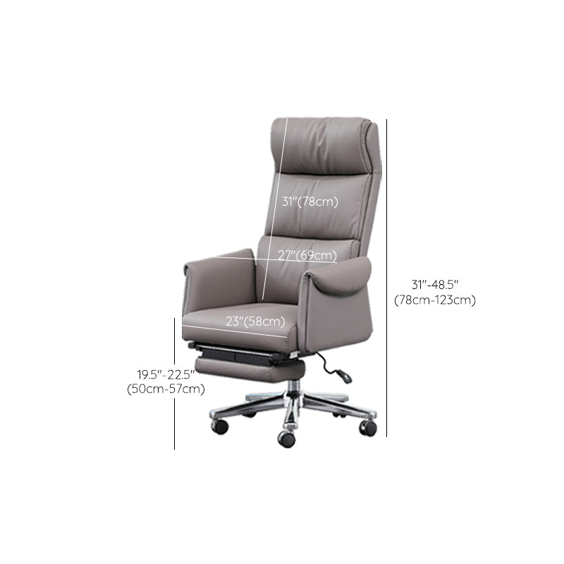 Contemporary Adjustable Faux Leather Chair Executive High Back Swivel Chair Clearhalo 'furn' 'furn_office_chair' 'Furniture' 'Office Chairs' 'Office Furniture' 'office_chair' 6335021