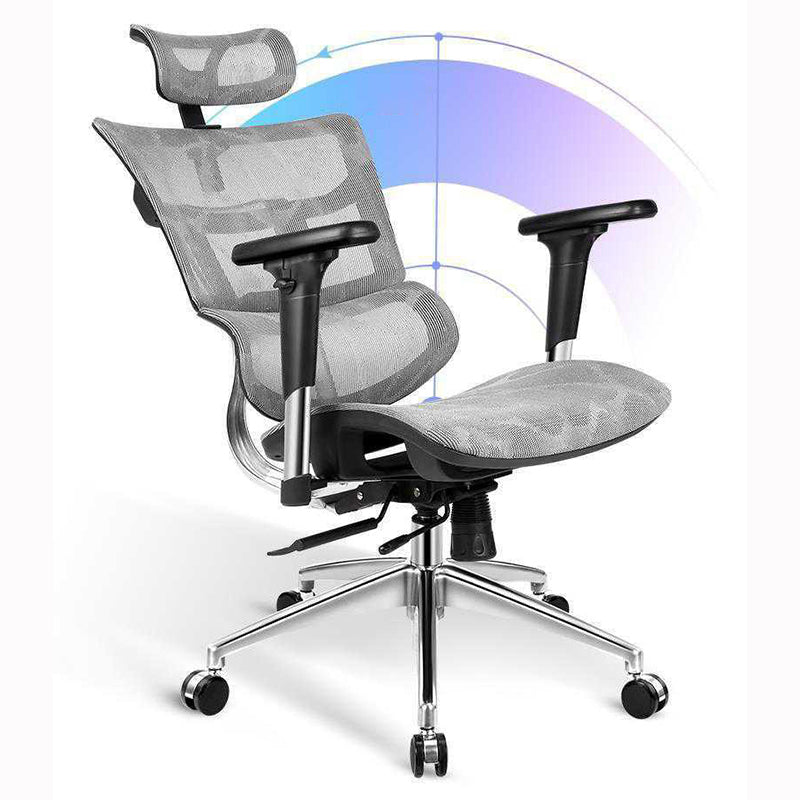 Modern Ergonomic Mesh Task Chair High Back Adjustable Arms Swivel Chair Grey 1 Piece Clearhalo 'furn' 'furn_office_chair' 'Furniture' 'Office Chairs' 'Office Furniture' 'office_chair' 6335060