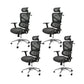 Modern Ergonomic Mesh Task Chair High Back Adjustable Arms Swivel Chair Black 4 Piece Set Clearhalo 'furn' 'furn_office_chair' 'Furniture' 'Office Chairs' 'Office Furniture' 'office_chair' 6335062