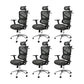 Modern Ergonomic Mesh Task Chair High Back Adjustable Arms Swivel Chair Black 6 Piece Set Clearhalo 'furn' 'furn_office_chair' 'Furniture' 'Office Chairs' 'Office Furniture' 'office_chair' 6335064