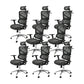 Modern Ergonomic Mesh Task Chair High Back Adjustable Arms Swivel Chair Black 8 Piece Set Clearhalo 'furn' 'furn_office_chair' 'Furniture' 'Office Chairs' 'Office Furniture' 'office_chair' 6335065