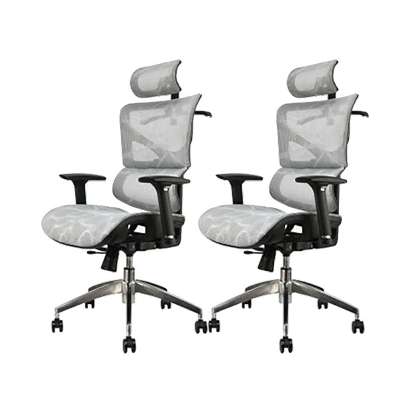 Modern Ergonomic Mesh Task Chair High Back Adjustable Arms Swivel Chair Grey 2 Piece Set Clearhalo 'furn' 'furn_office_chair' 'Furniture' 'Office Chairs' 'Office Furniture' 'office_chair' 6335068