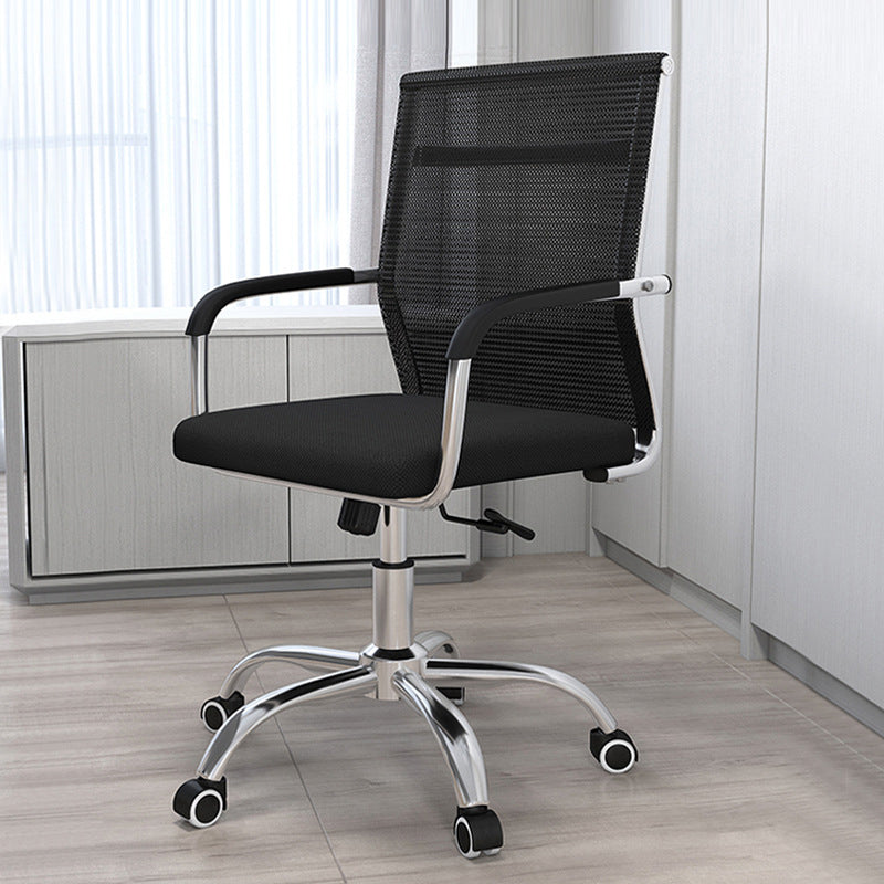 19"W Modern Desk Chair Breathable AirGrid Fixed Arms Office Chair 1 Piece Black Clearhalo 'furn' 'furn_office_chair' 'Furniture' 'Office Chairs' 'Office Furniture' 'office_chair' 6335104