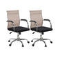19"W Modern Desk Chair Breathable AirGrid Fixed Arms Office Chair 2 Piece Set Brown Clearhalo 'furn' 'furn_office_chair' 'Furniture' 'Office Chairs' 'Office Furniture' 'office_chair' 6335105