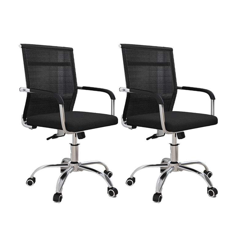 19"W Modern Desk Chair Breathable AirGrid Fixed Arms Office Chair 2 Piece Set Black Clearhalo 'furn' 'furn_office_chair' 'Furniture' 'Office Chairs' 'Office Furniture' 'office_chair' 6335113