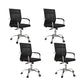 19"W Modern Desk Chair Breathable AirGrid Fixed Arms Office Chair 4 Piece Set Black Clearhalo 'furn' 'furn_office_chair' 'Furniture' 'Office Chairs' 'Office Furniture' 'office_chair' 6335115