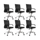 19"W Modern Desk Chair Breathable AirGrid Fixed Arms Office Chair 6 Piece Set Black Clearhalo 'furn' 'furn_office_chair' 'Furniture' 'Office Chairs' 'Office Furniture' 'office_chair' 6335117