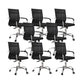 19"W Modern Desk Chair Breathable AirGrid Fixed Arms Office Chair 8 Piece Set Black Clearhalo 'furn' 'furn_office_chair' 'Furniture' 'Office Chairs' 'Office Furniture' 'office_chair' 6335119
