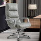 Modern Desk Chair Leather Ergonomic Computer Chair High-Back Chair with Wheels Grey 1 Piece Clearhalo 'furn' 'furn_office_chair' 'Furniture' 'Office Chairs' 'Office Furniture' 'office_chair' 6335122