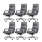 Modern Desk Chair Leather Ergonomic Computer Chair High-Back Chair with Wheels Grey 6 Piece Set Clearhalo 'furn' 'furn_office_chair' 'Furniture' 'Office Chairs' 'Office Furniture' 'office_chair' 6335128