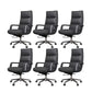 Modern Desk Chair Leather Ergonomic Computer Chair High-Back Chair with Wheels Black 6 Piece Set Clearhalo 'furn' 'furn_office_chair' 'Furniture' 'Office Chairs' 'Office Furniture' 'office_chair' 6335137