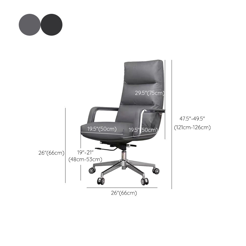 Modern Desk Chair Leather Ergonomic Computer Chair High-Back Chair with Wheels Clearhalo 'furn' 'furn_office_chair' 'Furniture' 'Office Chairs' 'Office Furniture' 'office_chair' 6335141