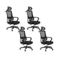 Office Ergonomic Mesh Task Chair Modern High Back Fixed Arms Desk Chair Black 4 Piece Set Star Base Clearhalo 'furn' 'furn_office_chair' 'Furniture' 'Office Chairs' 'Office Furniture' 'office_chair' 6335146