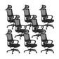 Office Ergonomic Mesh Task Chair Modern High Back Fixed Arms Desk Chair Black 8 Piece Set Star Base Clearhalo 'furn' 'furn_office_chair' 'Furniture' 'Office Chairs' 'Office Furniture' 'office_chair' 6335150