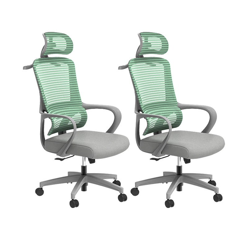 Office Ergonomic Mesh Task Chair Modern High Back Fixed Arms Desk Chair Gray 2 Piece Set Star Base Clearhalo 'furn' 'furn_office_chair' 'Furniture' 'Office Chairs' 'Office Furniture' 'office_chair' 6335162