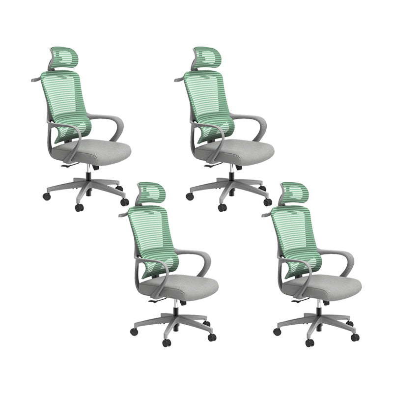 Office Ergonomic Mesh Task Chair Modern High Back Fixed Arms Desk Chair Gray 4 Piece Set Star Base Clearhalo 'furn' 'furn_office_chair' 'Furniture' 'Office Chairs' 'Office Furniture' 'office_chair' 6335163