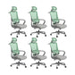 Office Ergonomic Mesh Task Chair Modern High Back Fixed Arms Desk Chair Gray 6 Piece Set Star Base Clearhalo 'furn' 'furn_office_chair' 'Furniture' 'Office Chairs' 'Office Furniture' 'office_chair' 6335164