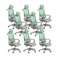 Office Ergonomic Mesh Task Chair Modern High Back Fixed Arms Desk Chair Gray 8 Piece Set Star Base Clearhalo 'furn' 'furn_office_chair' 'Furniture' 'Office Chairs' 'Office Furniture' 'office_chair' 6335165