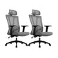 Modern High Back Swivel Chair Office Adjustable Arms Ergonomic Mesh Task Chair Gray 2 Piece Set Without Footrest Clearhalo 'furn' 'furn_office_chair' 'Furniture' 'Office Chairs' 'Office Furniture' 'office_chair' 6335196