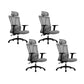 Modern High Back Swivel Chair Office Adjustable Arms Ergonomic Mesh Task Chair Gray 4 Piece Set Without Footrest Clearhalo 'furn' 'furn_office_chair' 'Furniture' 'Office Chairs' 'Office Furniture' 'office_chair' 6335199