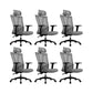 Modern High Back Swivel Chair Office Adjustable Arms Ergonomic Mesh Task Chair Gray 6 Piece Set Without Footrest Clearhalo 'furn' 'furn_office_chair' 'Furniture' 'Office Chairs' 'Office Furniture' 'office_chair' 6335200
