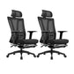 Modern High Back Swivel Chair Office Adjustable Arms Ergonomic Mesh Task Chair Black 2 Piece Set With Footrest Clearhalo 'furn' 'furn_office_chair' 'Furniture' 'Office Chairs' 'Office Furniture' 'office_chair' 6335206