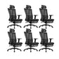 Modern High Back Swivel Chair Office Adjustable Arms Ergonomic Mesh Task Chair Black 6 Piece Set With Footrest Clearhalo 'furn' 'furn_office_chair' 'Furniture' 'Office Chairs' 'Office Furniture' 'office_chair' 6335209