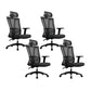 Modern High Back Swivel Chair Office Adjustable Arms Ergonomic Mesh Task Chair Black 4 Piece Set Without Footrest Clearhalo 'furn' 'furn_office_chair' 'Furniture' 'Office Chairs' 'Office Furniture' 'office_chair' 6335216