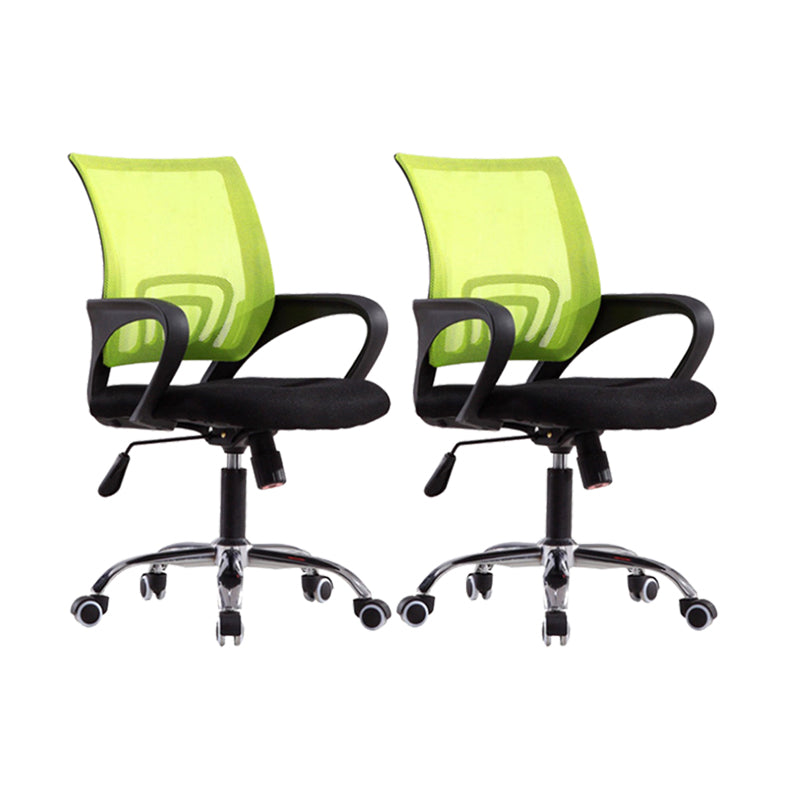 Mid Back Swivel Lumbar Support Desk Chair Breathable AirGrid Office Chair 2 Piece Set Green Clearhalo 'furn' 'furn_office_chair' 'Furniture' 'Office Chairs' 'Office Furniture' 'office_chair' 6335221